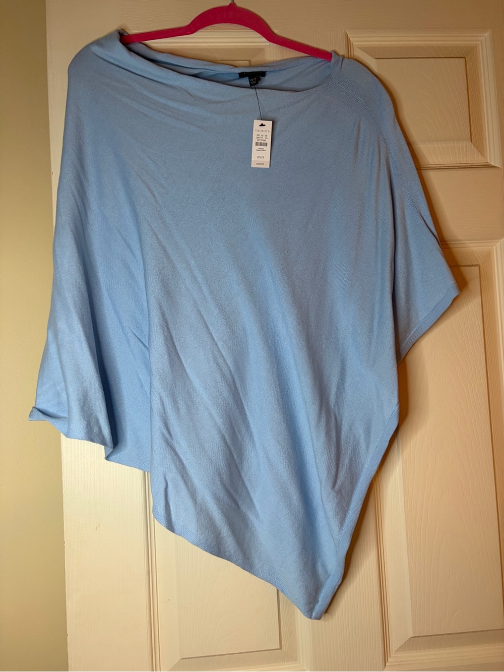 TALBOTS Light Blue Women's Asymmetric Poncho Top